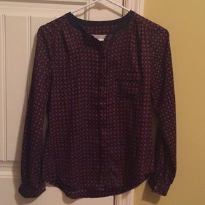 LOFT Long Sleeve Button-up Blouse XXS Petite
